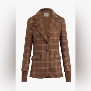 Favorite Daughter - THE CITY BLAZER, Chocolate Plaid, NWT